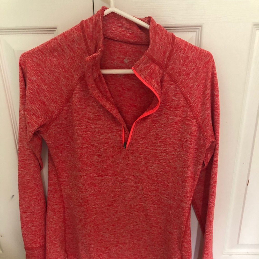 Tangerine Med half zip pullover fleece lined pink